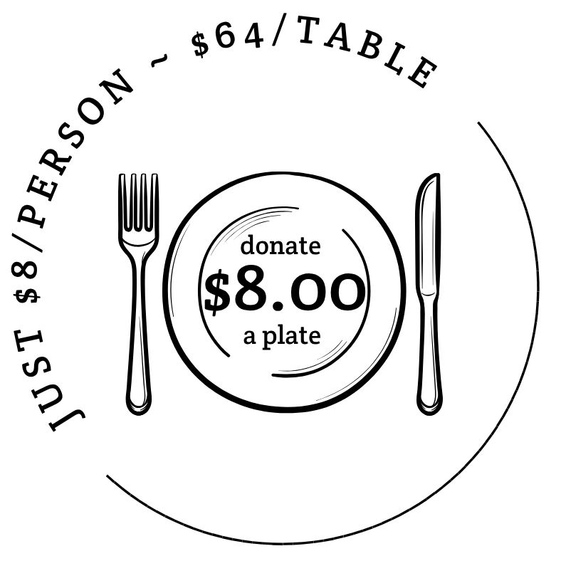 $8 per plate or $64 per person
